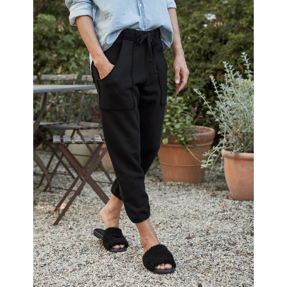 Frank & Eileen Eamon Jogger Sweatpants Size S Black Cotton Minimalist USA Made